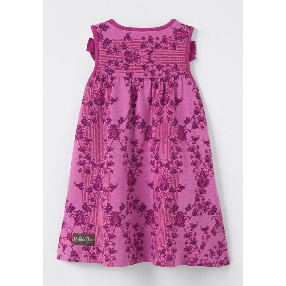 Matilda Jane Girls Clearwater Pink Floral Bow Sleeveless Dress Size 8 33045D